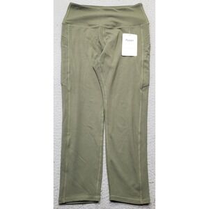 Persit Leggings Womens M Green Stretch High Waist Slim Fit Skinny Leg Pull On
